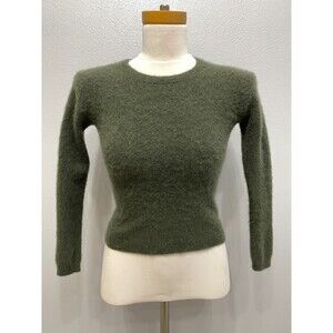 Kier + J Sweater X-Small Small Medium Olive‎ Green 100% Cashmere